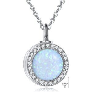 🆕 Men Silver Turquoise Urn Necklace Ashes Sterling Opal Cremation knot Jewelry